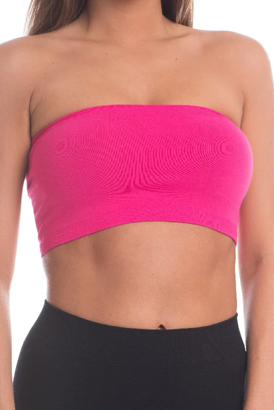 Get The Latest Trends Just That Easy Fuchsia Pink Bandeau Top