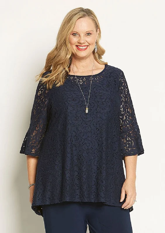 The Good Stuff Lace Bell Sleeve Top