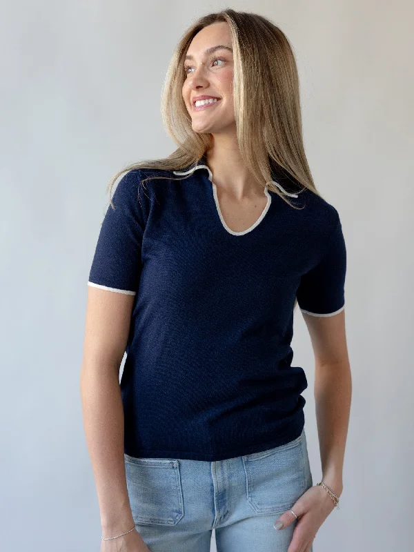 Chic & Modern Sales Watts Knit Polo - Navy