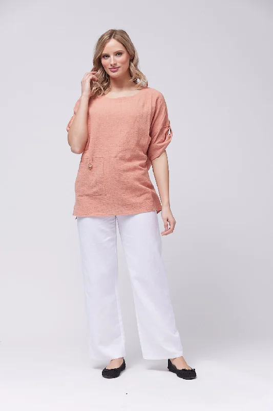 Quick Grab Deals Saloos Boxy Shaped Cotton Top with Pocket