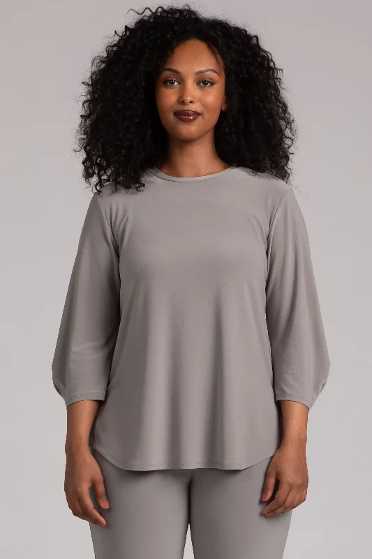 Latest Trends Classic Fit Lantern Top | Taupe