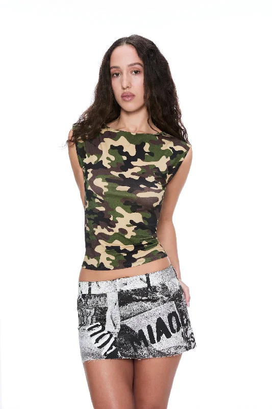 Boutique Styles KELLY TOP - CAMO