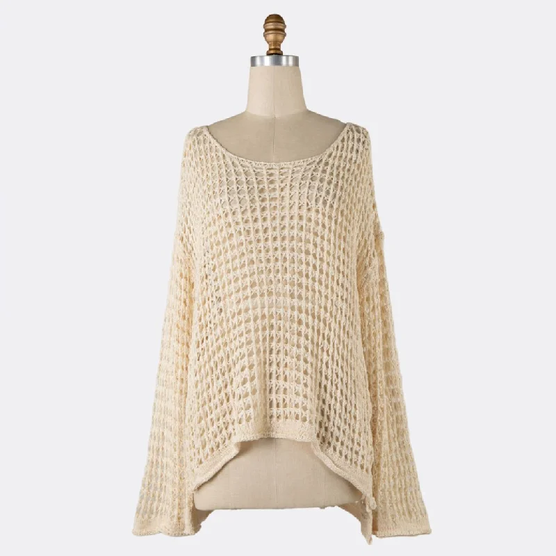 Fall Sale, Prices Drop Lightweight Cover-Up Crochet Top (Beige)