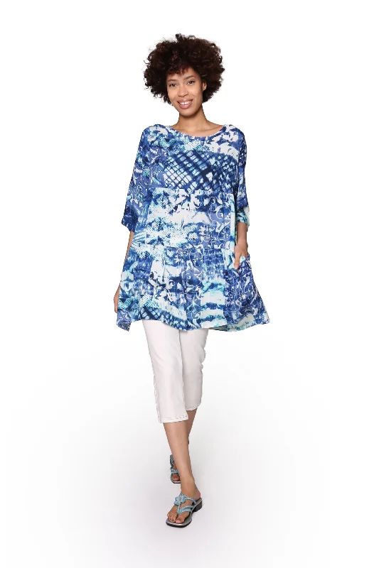 Best Deals Of The Season Tiered Batik Print Swing Top