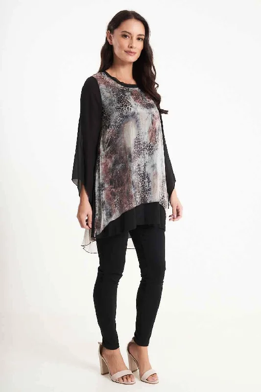 New Styles Just In Saloos Silk Look A-Line Elliptical Top