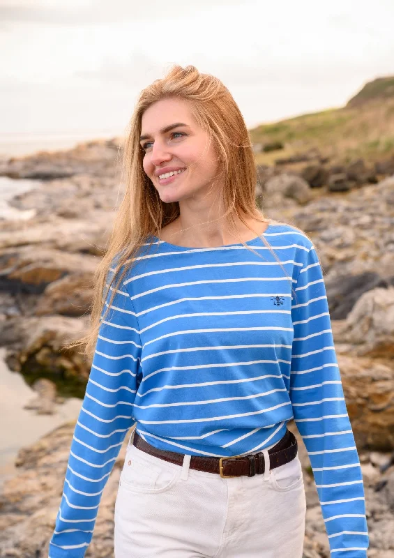 Unbeatable Deals Causeway Breton Top - Azure Blue Stripe