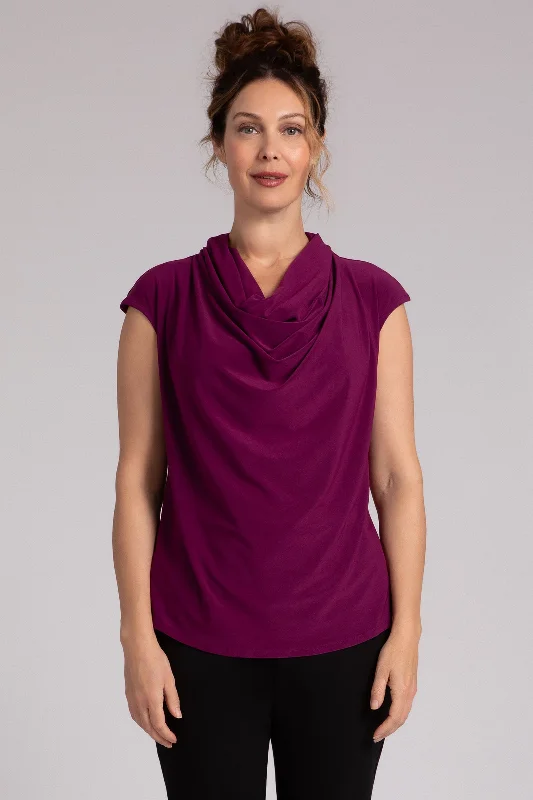 Elegant Fashion Offers Draped Cowl Top | Amaranth