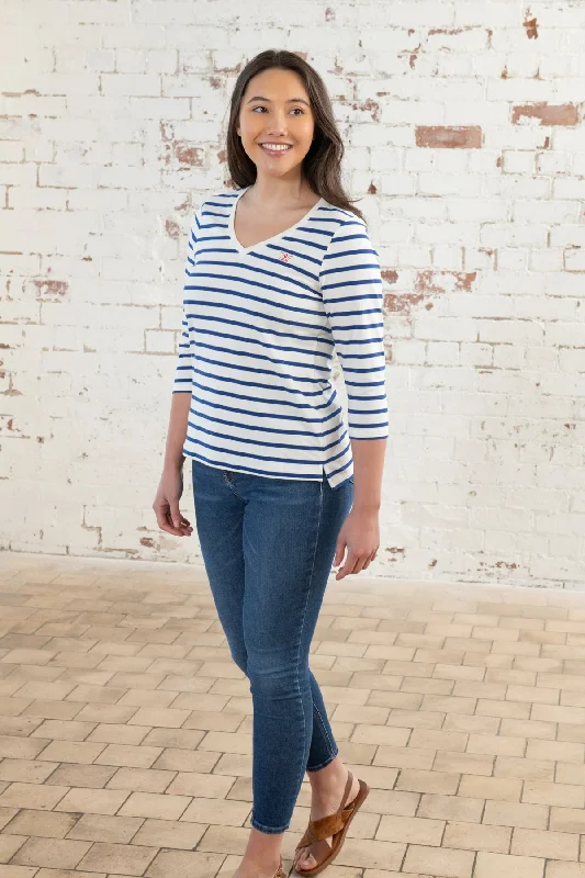 Budget Friendly Ariana Top - Indigo Stripe