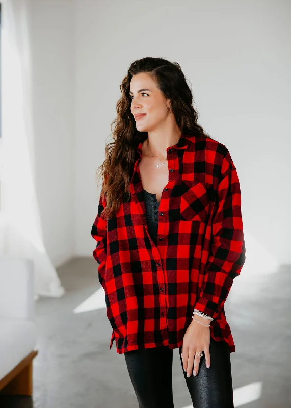 Crazy Discounts, Hurry Up Sarah Plaid Oversized Shirt