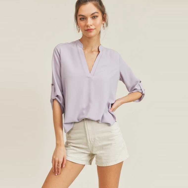 Clearance Sale, All Cheap V-Neck Top (Violet)