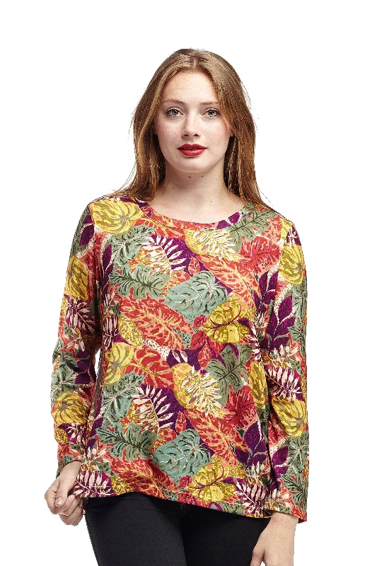 Casual Yet Chic Sales La Cera Printed Multi-Colored Printed Top