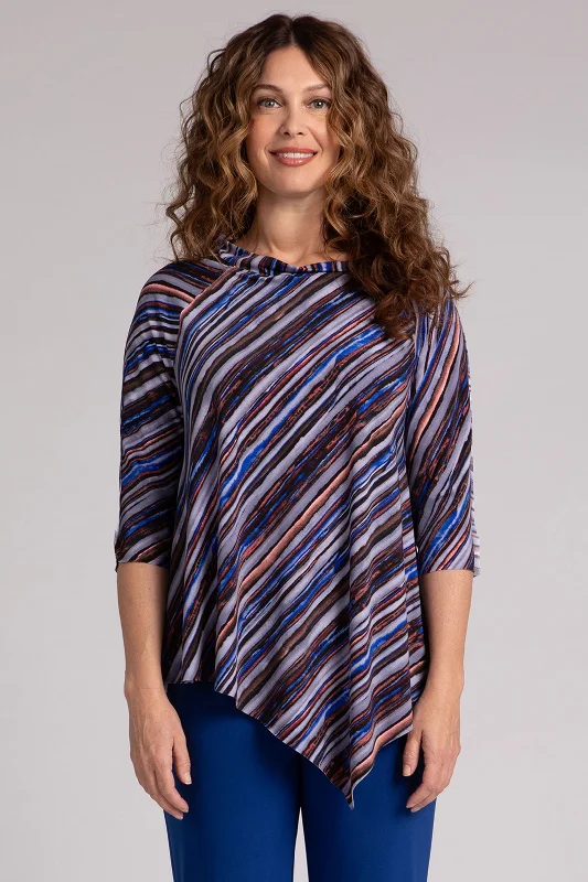 Romantic Chic Deals Raglan Handkerchief Top | Elemental Stripes