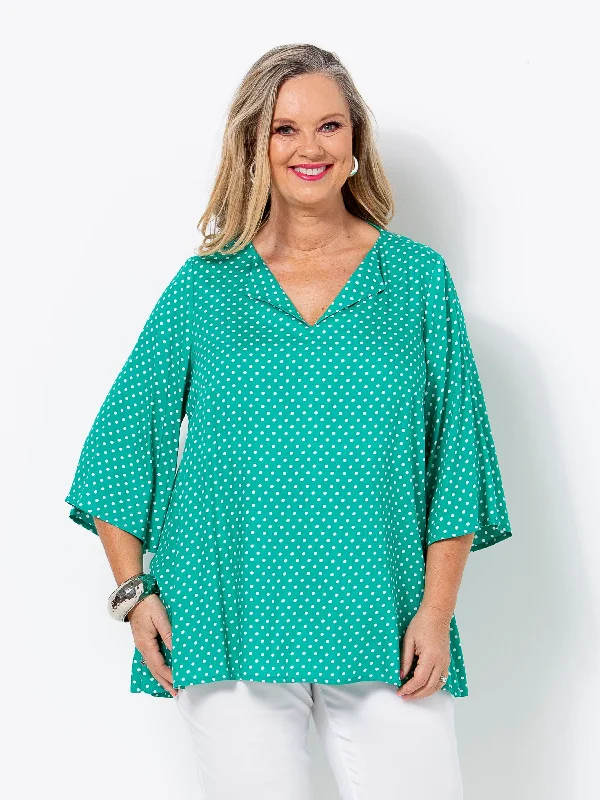 Trendy Street Style Jade Spot Top