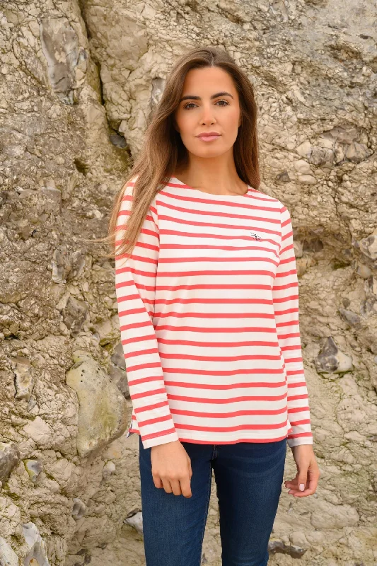 Don't Miss Out Causeway Breton Top - Watermelon Stripe