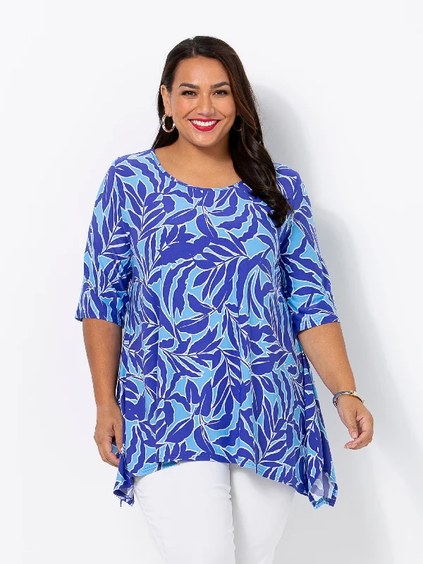 Daily Deals Two Tone Blue Top