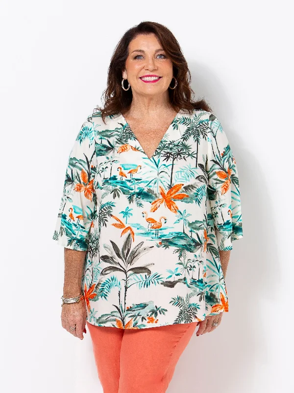 Urban Fashion Flamingos Rayon Top