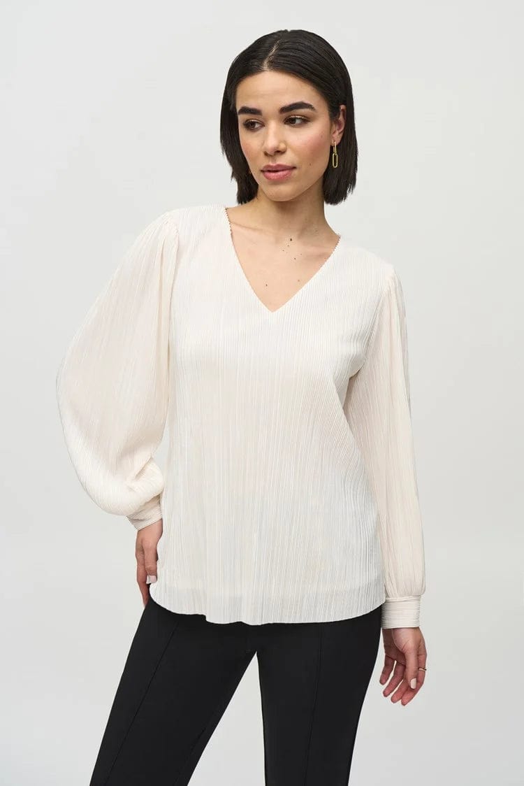 Limited Time Special Offer Joseph Ribkoff Pleated Knit Boxy V-Neck Top - 244163