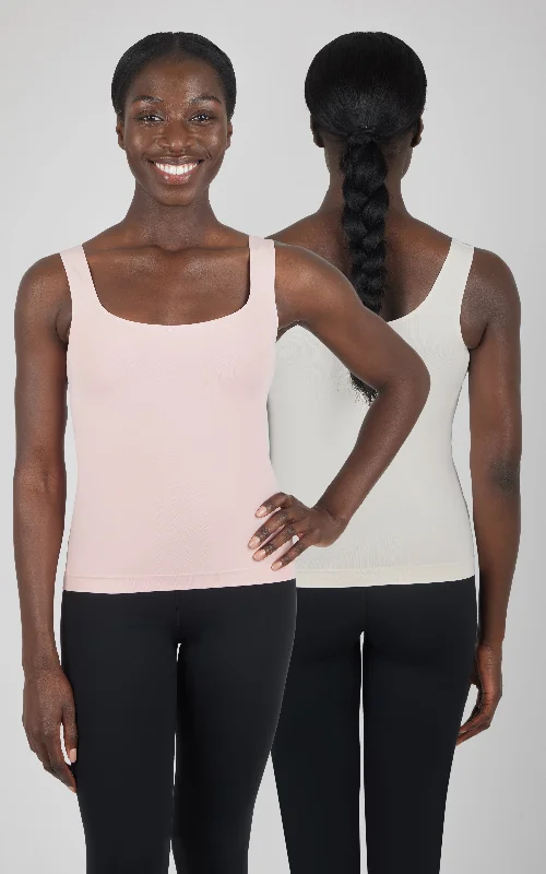 Women's Stylish Professional Garments 2 Pack Scoop Neck Devon Fitted Tank Top