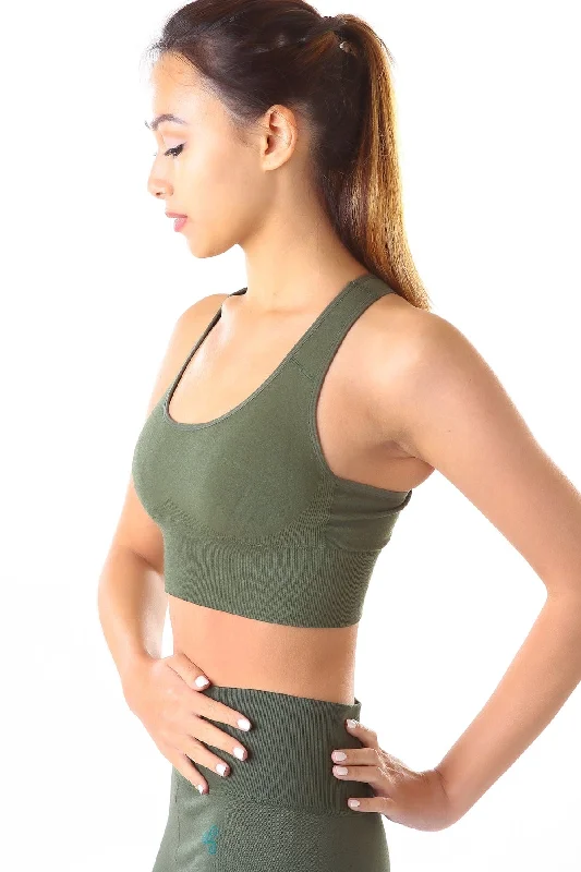 Stylish Women's Attire Aria Racer Bra Top - Green