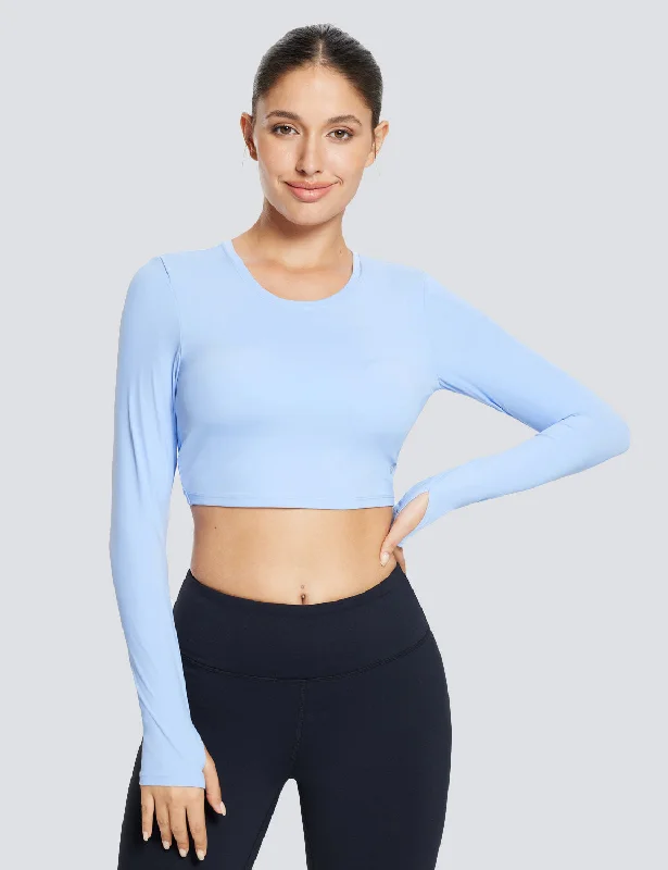 Women's Vacation Attire Flyleaf Open Back Long-Sleeve Shirts