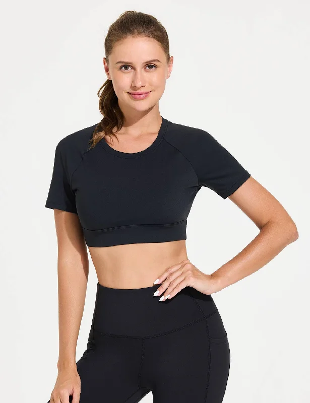 Women's Clothing For Outdoor Activities Flyleaf Open Back Crop Top