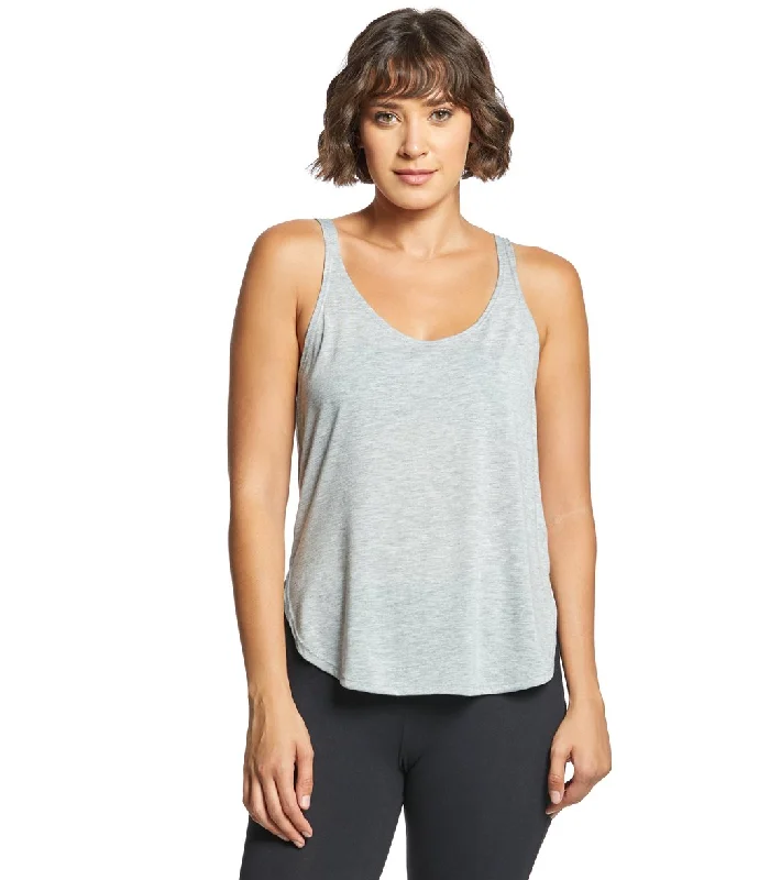 Women's Trendy Attire Bella + Canvas Flowy Side Slit Workout Tank Top Athletic Heather