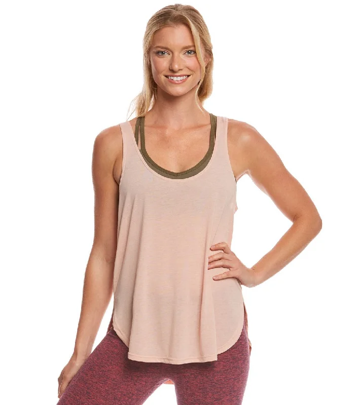 Women's Timeless Attire Bella + Canvas Flowy Side Slit Workout Tank Top Peach