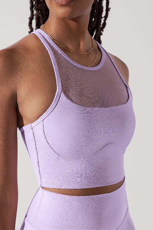 Women's Cozy Outfit For Lounging Celeste Mesh Crop Bralette - Digital Lavender