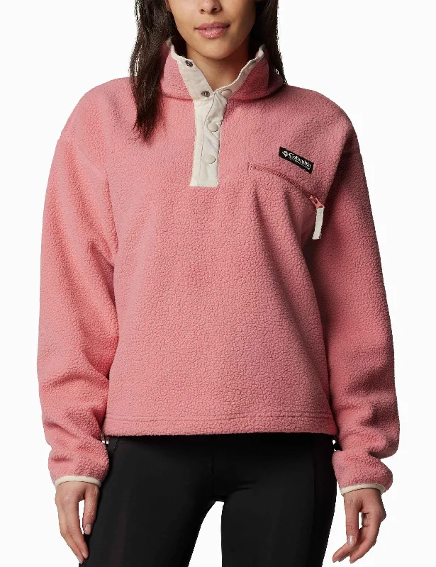 Women's Evening Clothing Helvetia II Cropped Sherpa Half Snap Fleece - Pink Agave