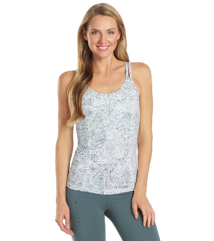 Timeless Women's Apparel Everyday Yoga Radiant Tribe Strappy Back Support Tank White Tribal