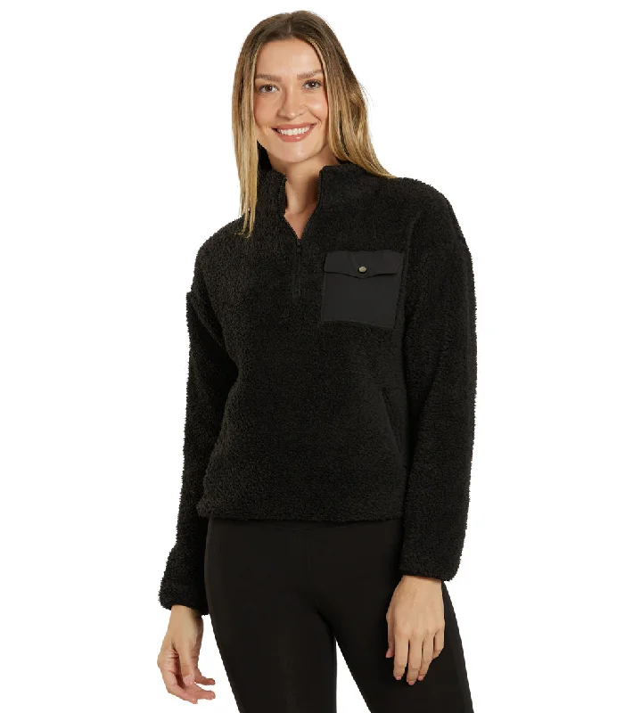 Comfortable Outfit For Women Marika Arden Sherpa Pullover Black