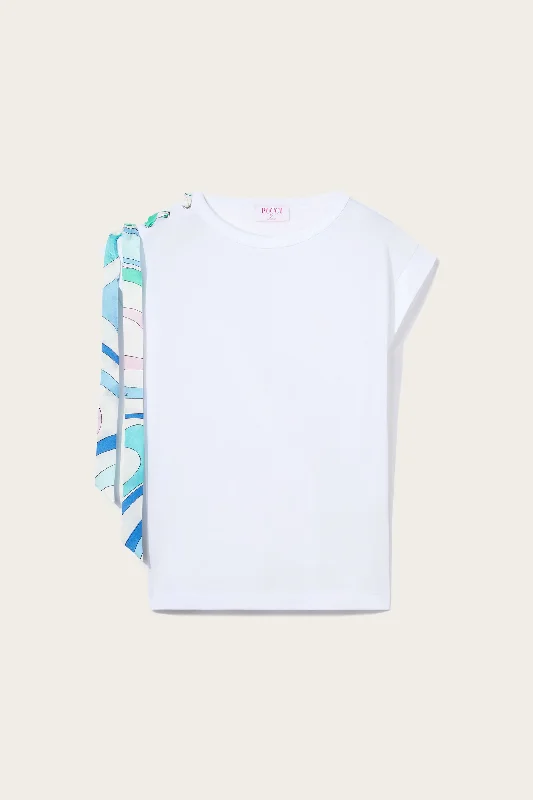Women's Holiday Outfit Marmo-Print Cotton T-Shirt