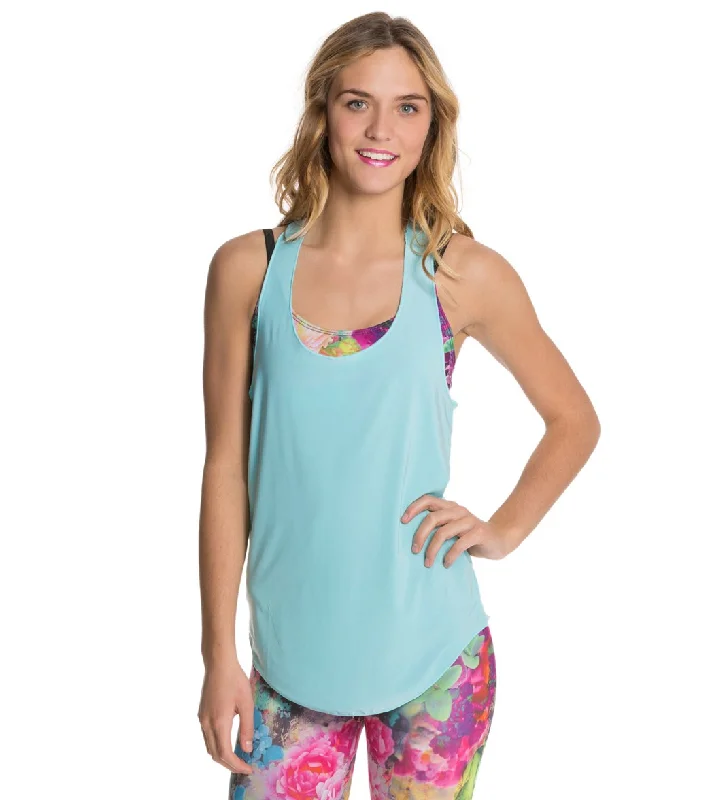 Women's Evening Apparel Onzie Lightweight Glossy Flow Yoga Tank Top Aqua