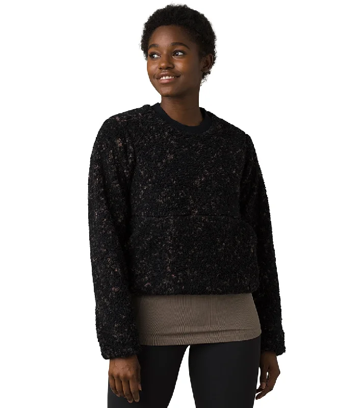 Women's Holiday Attire prAna Polar Escape Sweatshirt Black Speckles