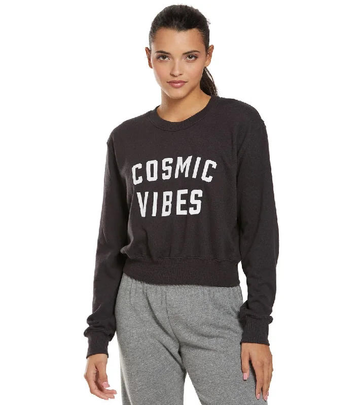 Women's Casual Wear Clothing Spiritual Gangster Cosmic Crop Crew Sweatshirt