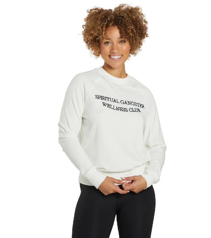 Elegant Women's Attire Spiritual Gangster Wellness Club Old School Pull Over