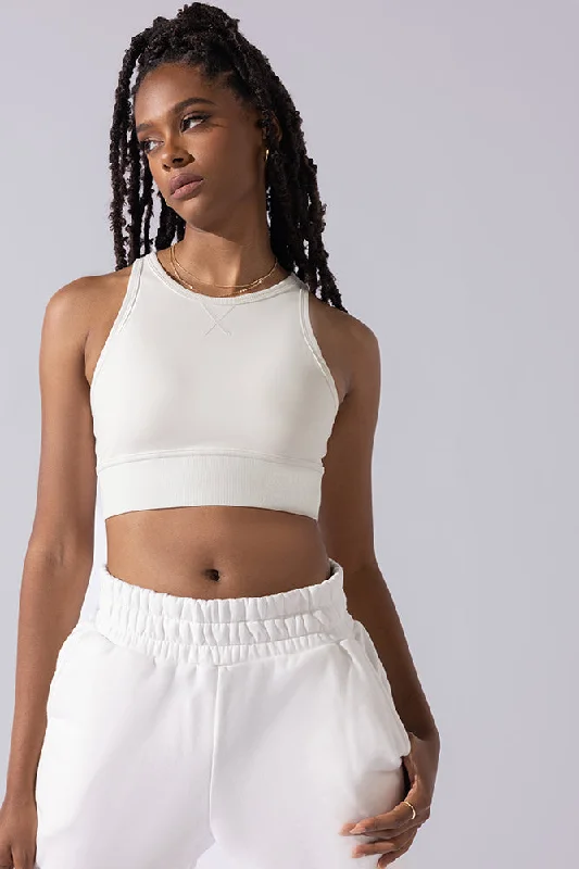 Women's Evening Garments Sweat Sesh Crop Top - Cream