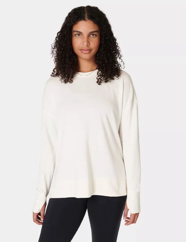 Women's Formal Event Outfit After Class Longline Sweatshirt - Lily White