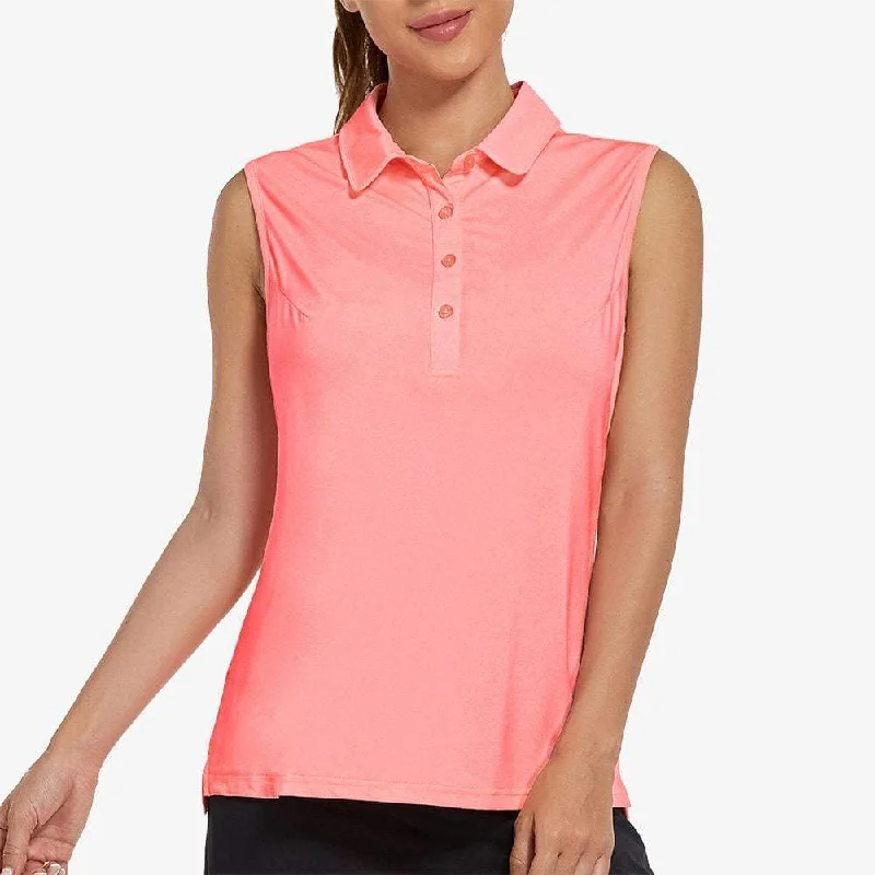 Women's High-End Clothing Women's Golf Collared Tank Top UPF 50+ Sleeveless Polo Shirts